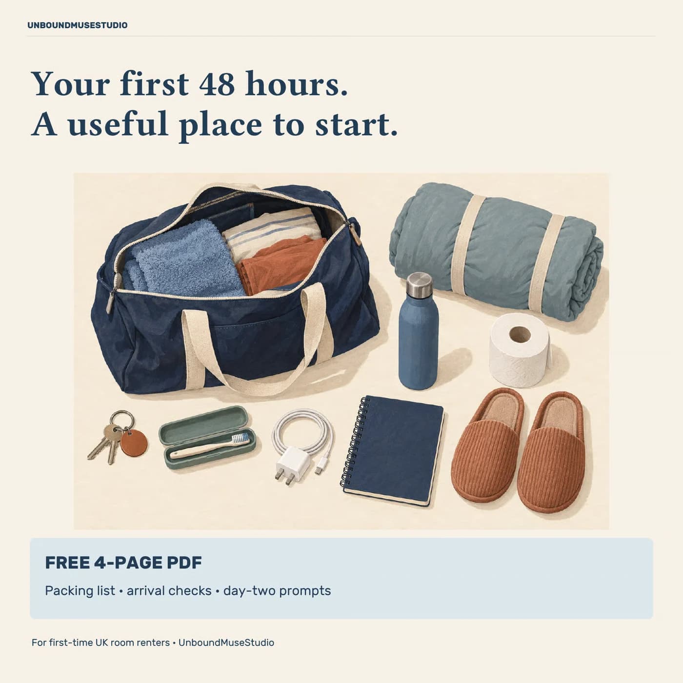 First 48 Hours — Free moving-in checklist for your first rented room product preview