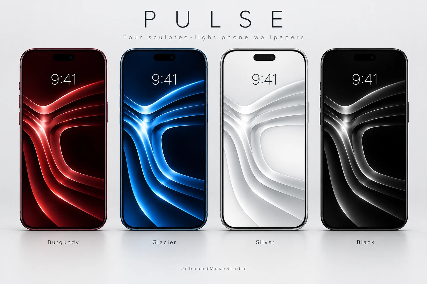 Pulse product preview: Four sculpted-light phone wallpapers
