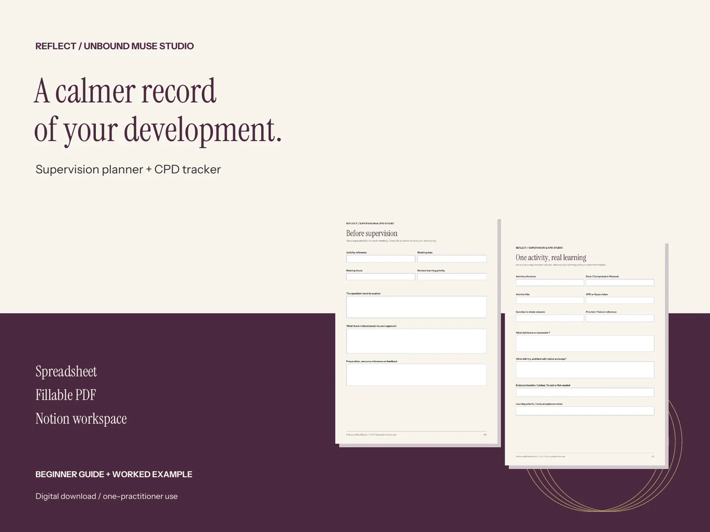Reflect — Supervision planner & CPD tracker product preview